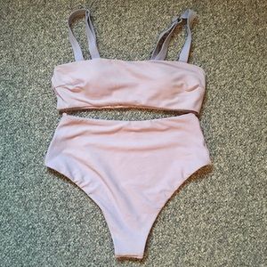 Roselypink Bandeau Basic Light Purple Bikini Set